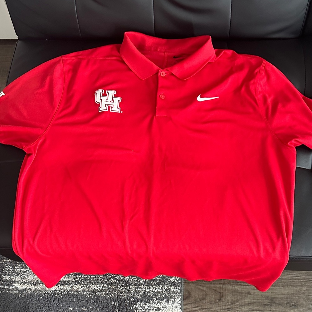 Nike Red Polo Shirt with Embroidered Logos